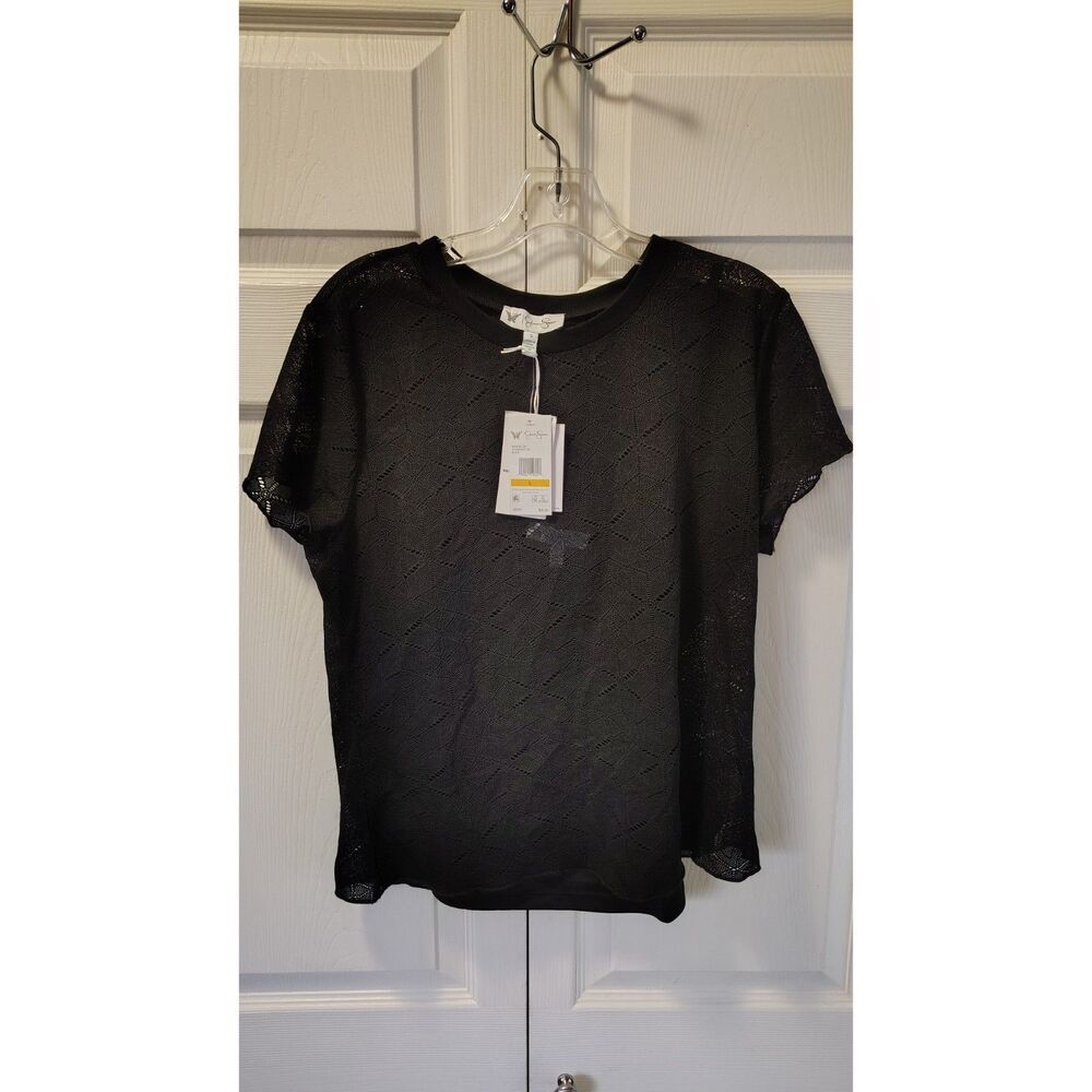 NWT Jessica Simpson Indria Crochet Lace Tee with Camisole Large